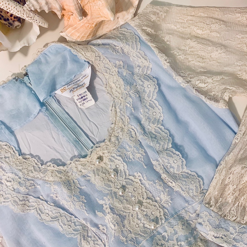 Gorgeous VTG blue 60s/70s dress- JCPenney Fashions - Picture 2 of 12